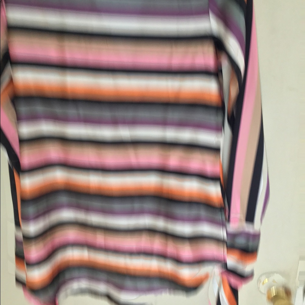 Stripe Polyester Blouse, - image 2